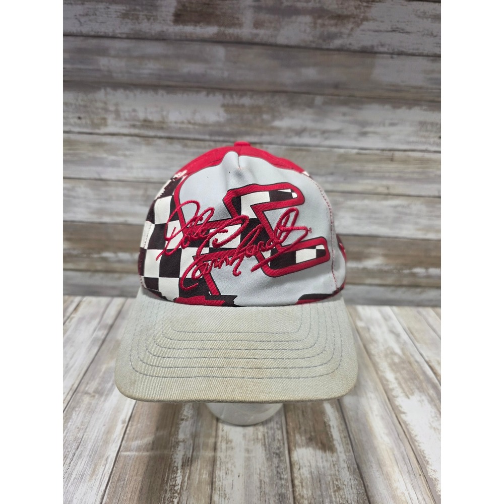 Dale Earnhardt Intimidator Racing Cap Snapback‎ Red Black White Checker Flag Hat